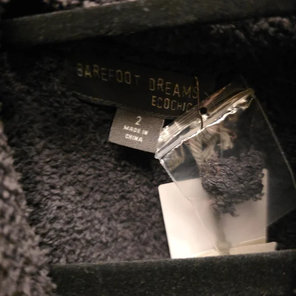 Barefoot Dreams Eco CozyChic Ribbed Robe Sz 2 Christmas Gift Carbon Charcoal - Picture 6 of 16